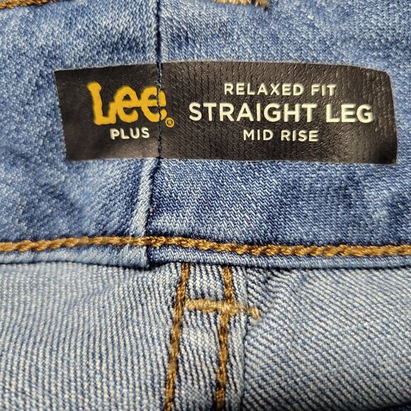 Lee Relaxed Fit Straight Leg Mid Rise Jeans Womens Size 42 Medium Wash Denim - Picture 4 of 4